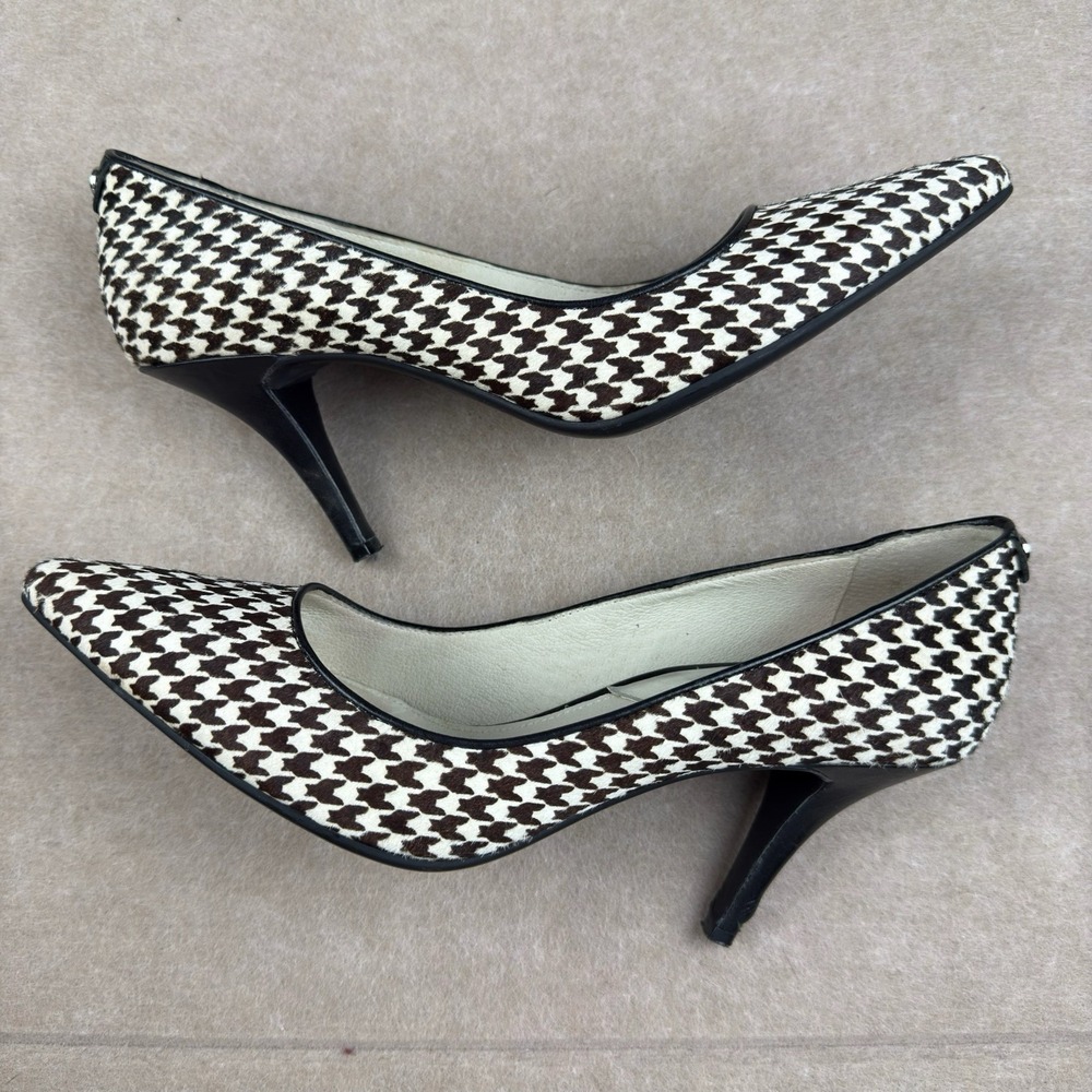 Michael Kors Heels Womens 9M Black White Houndstooth Dorothy MK-Flex Mid Pump - Picture 4 of 10
